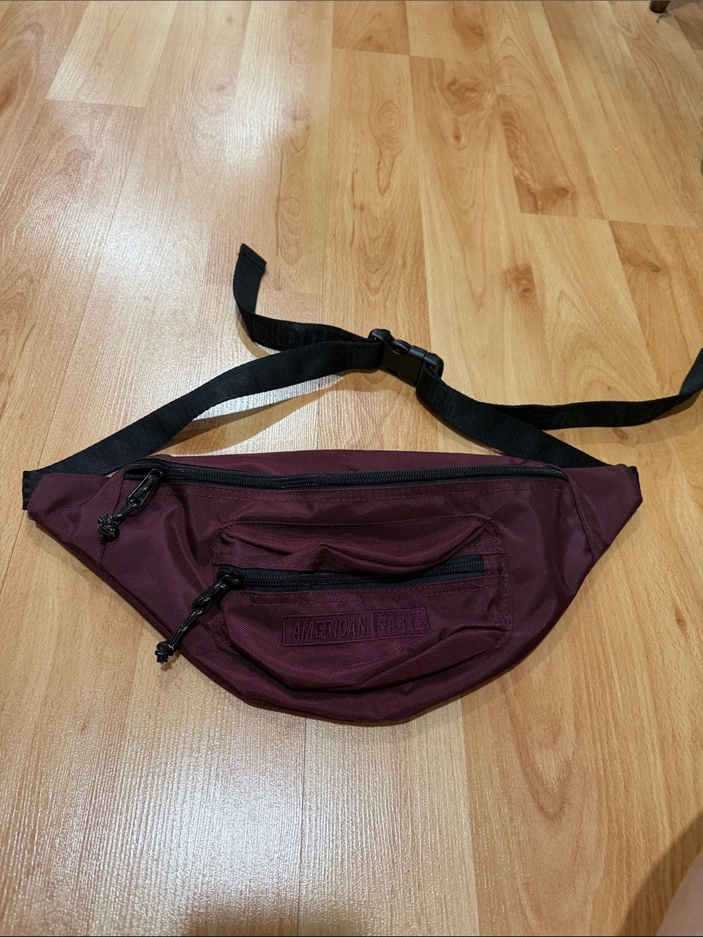 American Eagle Outfitters Burgundy and Black Men's Belt Bag